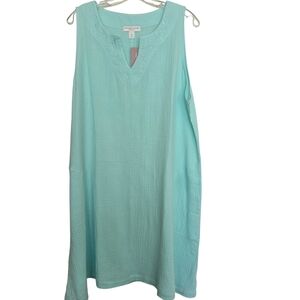 NWT Miss Elaine Aqua Embroidered Nightgown